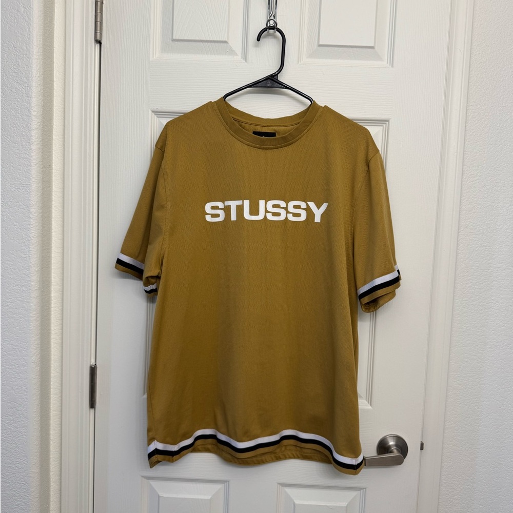Stussy Mesh Yellow Short Sleeve Shirt